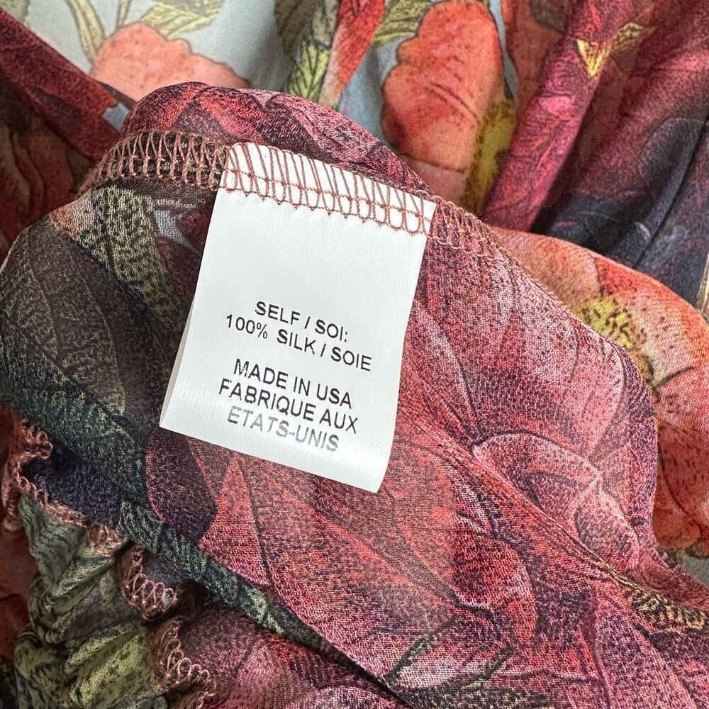 Haute Hippie Silk Blouse Sheer Floral size Small - Picture 5 of 7